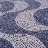 Колотая брусчатка из габбро и из гранита Покостовкого месторождения, бесшовная укладка.